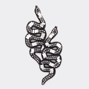 Rhinestone Serpent Snake Earrings